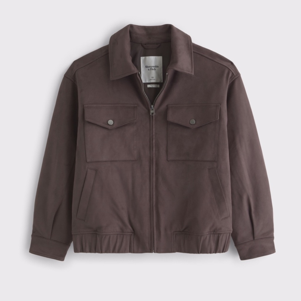 NWT A&F Vegan Suede Bomber Jacket